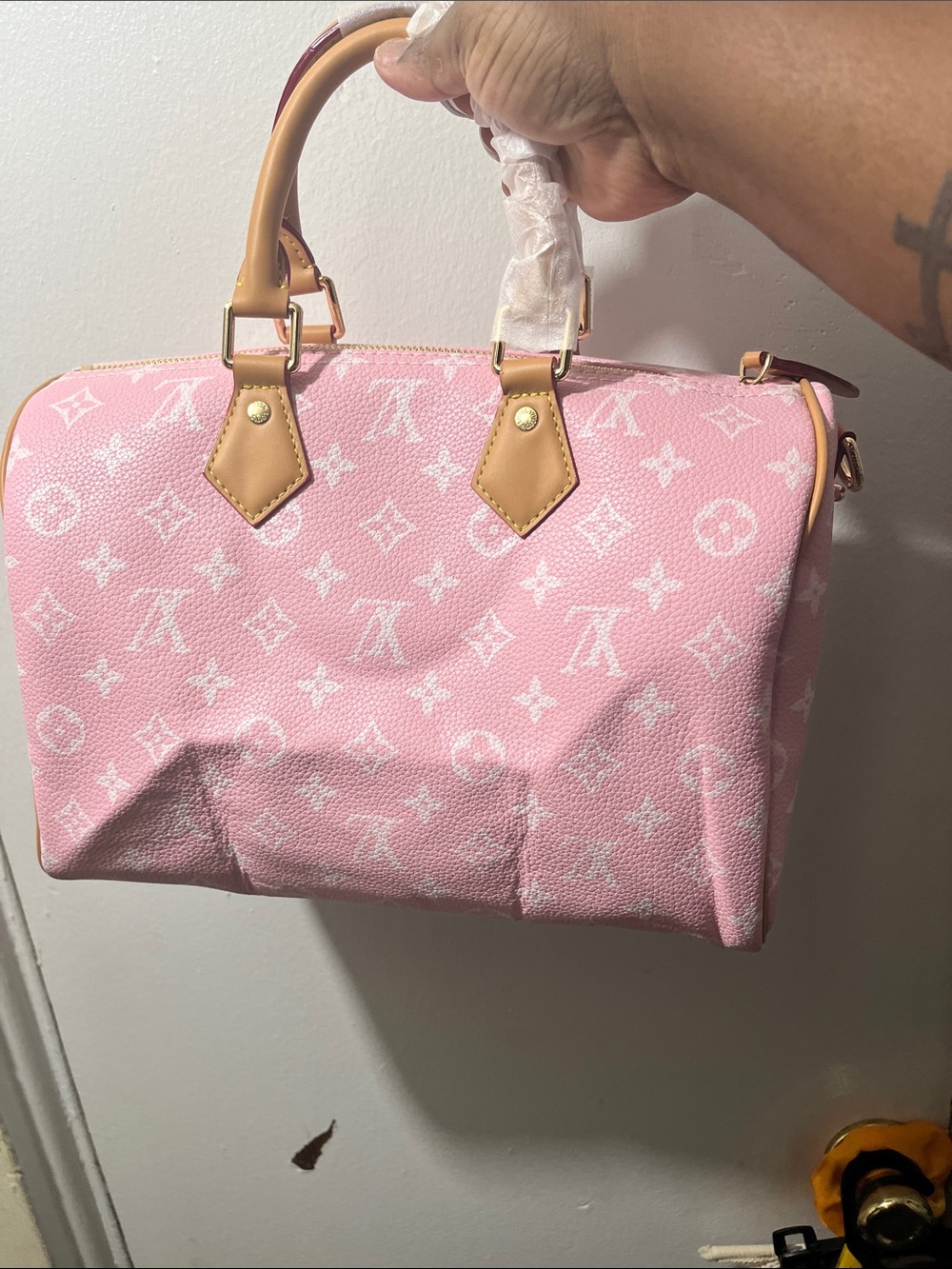 Source Unknown Pink, Hot Pink & Orange Monogram Satchel Set - Picture 4 of 6